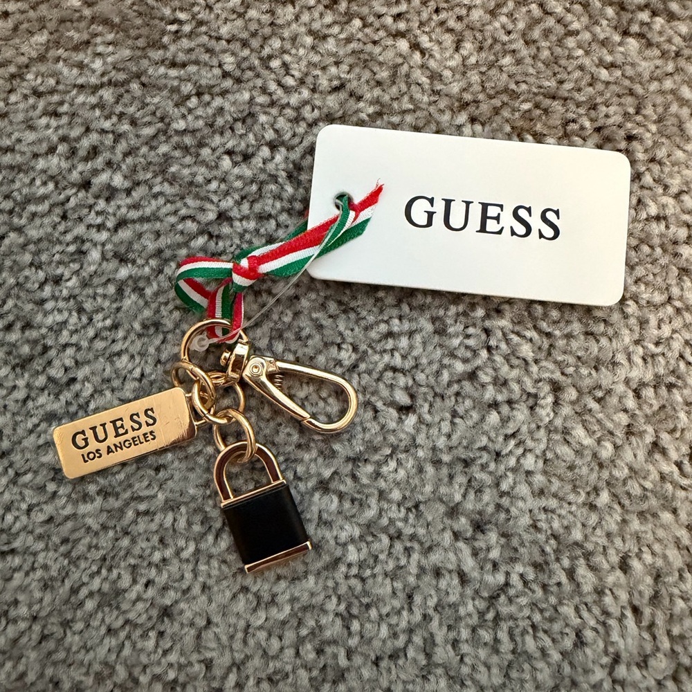 GUESS Gold and Black Bag Charm NWT